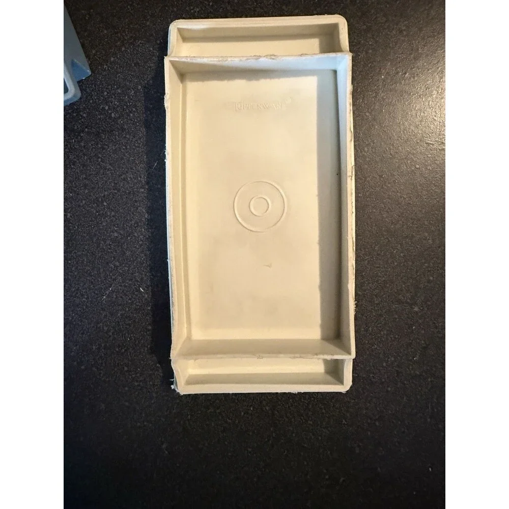 Vintage Tupperware Butter Dish Covered Container Blue & White Cottagecore Twee